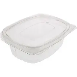 Saladbowl 1000cc rectangular Transparent Leakprowith  - Horecavoordeel.com