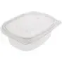 Saladbowl 1000cc rectangular Transparent Leakprowith  - Horecavoordeel.com