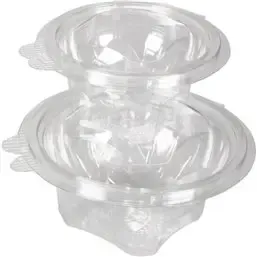 Saladbowl 250cc round with fixed Lids Leakprowith Transparent  - Horecavoordeel.com