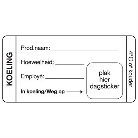 Day labels Refrigerator 35x75mm White - Horecavoordeel.com