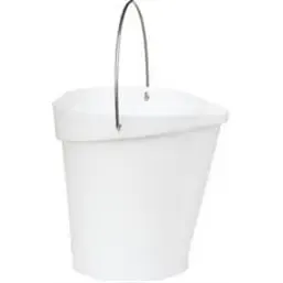 Bucket 12 Liter Polypropylene and Stainless steel 325x330x330mm Also see Bucket Lid 5687 and Wall holder 16200 White - Horecavoo