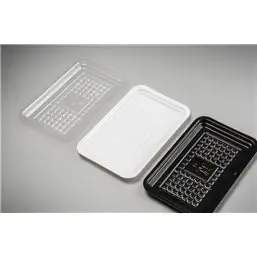 Meat Tray 10x16cm With Pane Black Plastic Hero  - Horecavoordeel.com