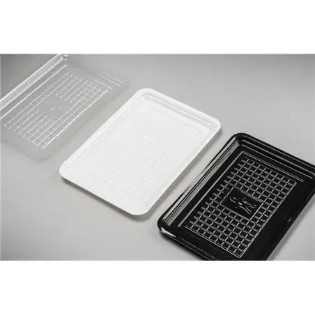 Meat Tray 12½ x18cm With Pane Black Plastic Hero  - Horecavoordeel.com