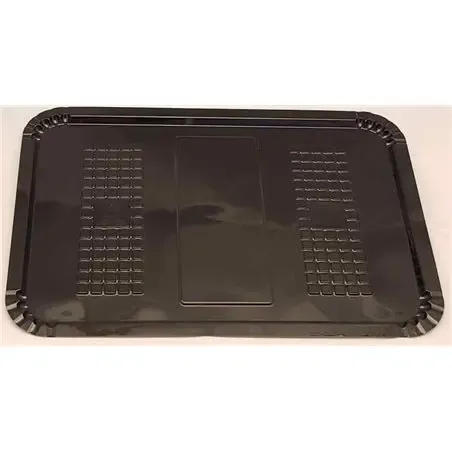 Meat Tray 16x22cm With Pane Black Plastic Hero  - Horecavoordeel.com