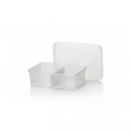 Microwave Meal containers - Bins 173 Series 650cc Rectangle PP Transparent 2-compartments - Horecavoordeel.com