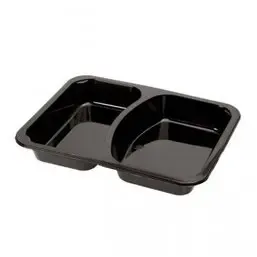 Menu tray PP Sealable 2-compartment Black M20/30  - Horecavoordeel.com
