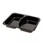 Menu tray PP Sealable 2-compartment Black M20/30  - Horecavoordeel.com