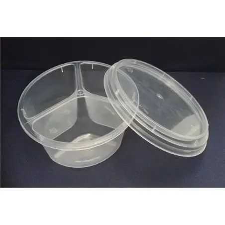 Lids 3-compartments for Salad container - sauce cup PP Transparent - Horecavoordeel.com