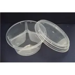 Lids 3-compartments for Salad container - sauce cup PS Transparent - Horecavoordeel.com