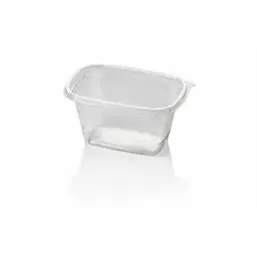 Saladbowl Dome Pack 1000cc rectangular PET Crystal clear + Lids Transparent - Horecavoordeel.com