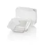 Saladbowl Dome Pack 800cc rectangular PET Crystal clear + Lids Transparent - Horecavoordeel.com