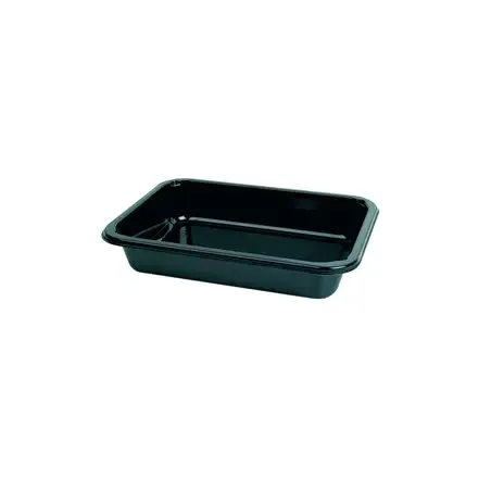 CPET Trays 187x137x34mm  600cc 1- compartment Black - Horecavoordeel.com