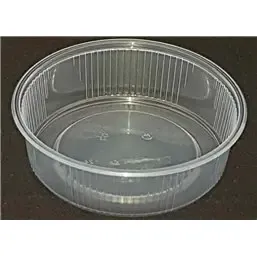 Round Salad trays - containers 101 Series Ribbed PP Transparent 125cc Ø 101mm  - Horecavoordeel.com