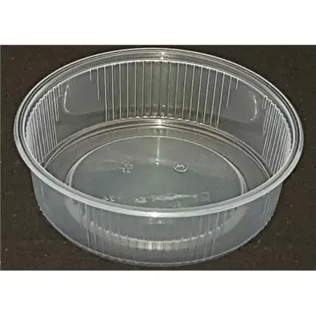 Round Salad trays - containers 101 Series Ribbed PP Transparent 125cc Ø 101mm  - Horecavoordeel.com