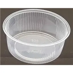 Round Salad trays - containers 101 Series Ribbed PP Transparent 200cc Ø 101mm  - Horecavoordeel.com