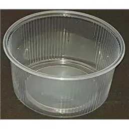Round Salad trays - containers 101 Series Ribbed PP Transparent 250cc Ø 101mm  - Horecavoordeel.com