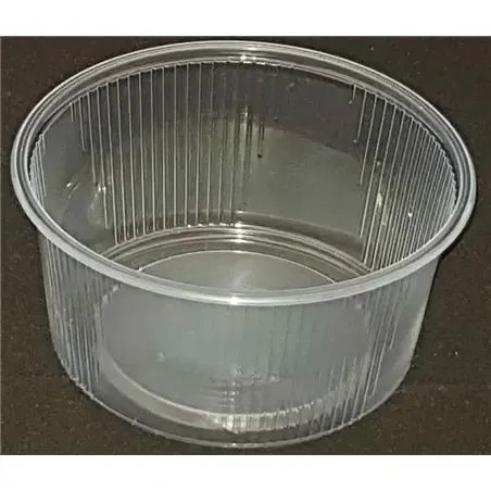 Round Salad trays - containers 101 Series Ribbed PP Transparent 250cc Ø 101mm  - Horecavoordeel.com
