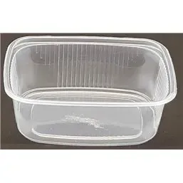 Salad trays - containers 108 Series Ribbed Rectangle PP Transparent 150cc 108/35 - Horecavoordeel.com