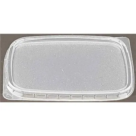 Retangle Salad lids for trays - containers 108 Series Ribbed PP Transparent 108mm  - Horecavoordeel.com