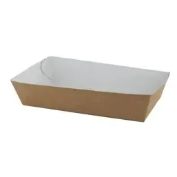 Snack Boxs A13 Brown White Cardboard 150 x 70 x 35mm - Horecavoordeel.com