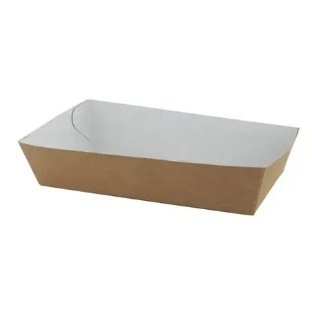Snack Boxs A13 Brown White Cardboard 150 x 70 x 35mm - Horecavoordeel.com