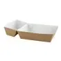 Snack Boxs A14 with Sauce compt. Brown White Cardboard 30 x 85 + 110 x 85 + 35mm - Horecavoordeel.com