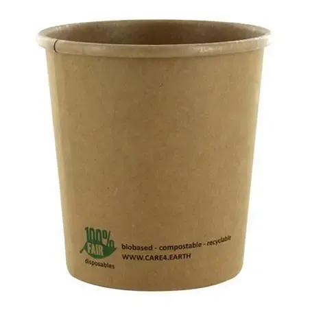 Soup Cups To Go Brown Cardboard 16oz  "100% FAIR" 470ml Ø 98mm - Horecavoordeel.com