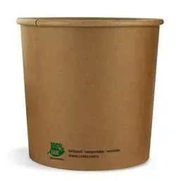 Soup Containers To Go Brown Cardboards To Go Brown Cardboard 26oz "100% FAIR" 769ml Ø 118mm - Horecavoordeel.com