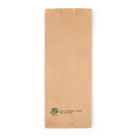 Snack Bags Paper 1500g "100% FAIR" 110 x 80 x 270mm - Horecavoordeel.com