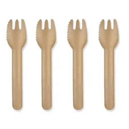 Snack Forks paper 132mm Brown "100% FAIR" - Horecavoordeel.com