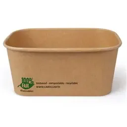 Menu Box Cardboard 1000ml "100% Fair" 173x120x75mm - Horecavoordeel.com