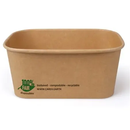 Menu Box Cardboard 1000ml "100% Fair" 173x120x75mm - Horecavoordeel.com