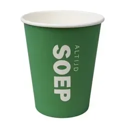 Soup To Go Cups Green Cardboard Always Soup 237ml Ø 80mm - Horecavoordeel.com
