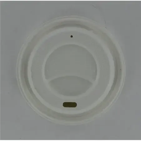 Lids for To Go Cups White Sugarcane Ø 80mm - Horecavoordeel.com