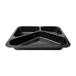 Menu Box PP 3-compt. Black 227 x 178 x 32mm - Horecavoordeel.com