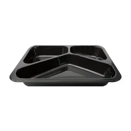Menu Box PP 3-compt. Black 227 x 178 x 32mm - Horecavoordeel.com