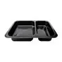 Menu Box PP 2-compt. Black 227 x 178 x 49mm - Horecavoordeel.com
