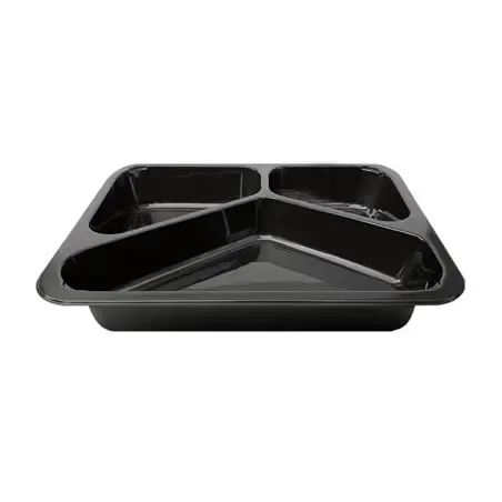 Menu Box PP 3-compt. Black 227 x 178 x 49mm - Horecavoordeel.com