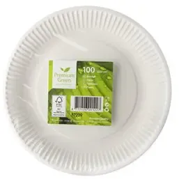 Cardboard Plates Round Ø 230mm White - Horecavoordeel.com