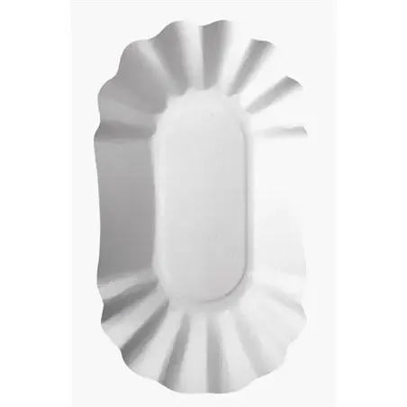 Cardboard Plates "Pure" Ovaal 105 x 175 x 30mm White - Horecavoordeel.com