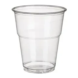 Drinking Cups PLA "Pure" 300ml Ø 95mm 11cm Crystal clear with foamhead "For cold drinks" - Horecavoordeel.com