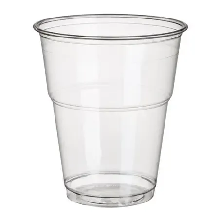 Drinking Cups PLA "Pure" 300ml Ø 95mm 11cm Crystal clear with foamhead "For cold drinks" - Horecavoordeel.com
