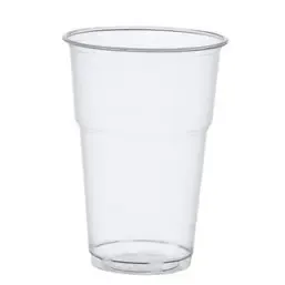 Drinking Cups PLA "Pure" 400ml Ø 95mm 13,2cm Crystal clear with foamhead "For cold drinks" - Horecavoordeel.com