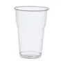 Drinking Cups PLA "Pure" 400ml Ø 95mm 13,2cm Crystal clear with foamhead "For cold drinks" - Horecavoordeel.com