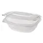 Salad Bowl Rectangular with Secure Lid PLA "Pure" 375ml 161 x 132 x 48mm Transparent - Horecavoordeel.com
