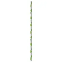 Paper Straws Ø 6mm x 20cm "Green Dots" - Horecavoordeel.com