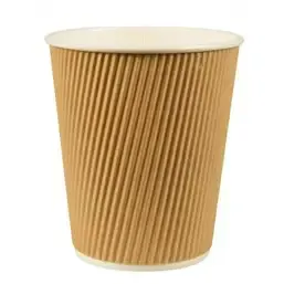 Drinking Cups Cardboard "Pure" 100ml Ø 60mm 6cm "Ripple Wall" - Horecavoordeel.com