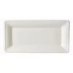 Plates made of Sugarcane "Pure" Rectangular 130 x 260mm White - Horecavoordeel.com