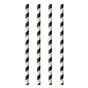 Paper Straws "Pure" Ø 6mm x 20cm Black White "Stripes" - Horecavoordeel.com