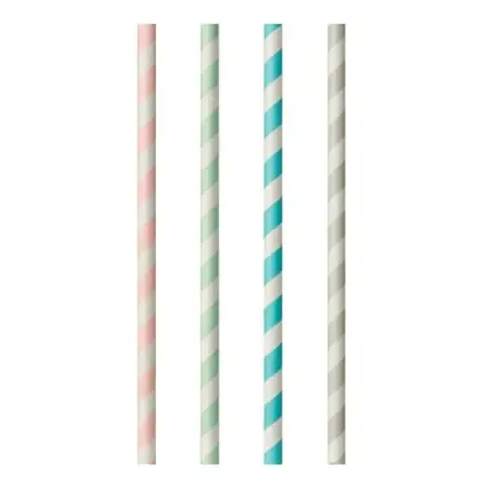 Paper Straws "Pure" Ø 6mm x 20cm Colour variables "Stripes" - Horecavoordeel.com